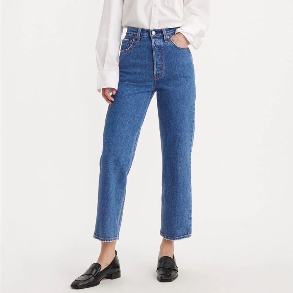 LEVI'S RIBCAGE STRAIGHT ANKLE DARK WASH 26